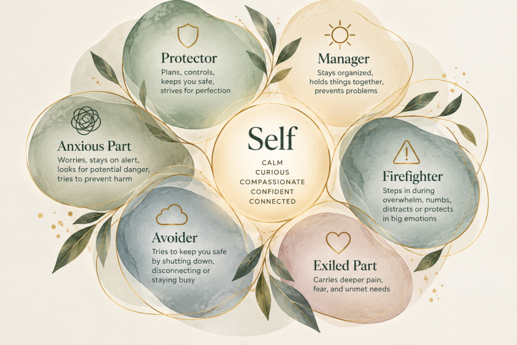 IFS-informed therapy in Florida showing protective parts and Self